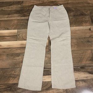 Eileen Fisher Pants Size Small Tan Beige Khaki Linen Flare Leg. Pre